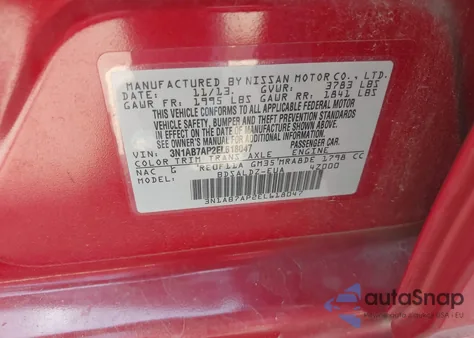 2014 Nissan Sentra Sv из США, поврежденный, VIN 3N1AB7AP2EL618047